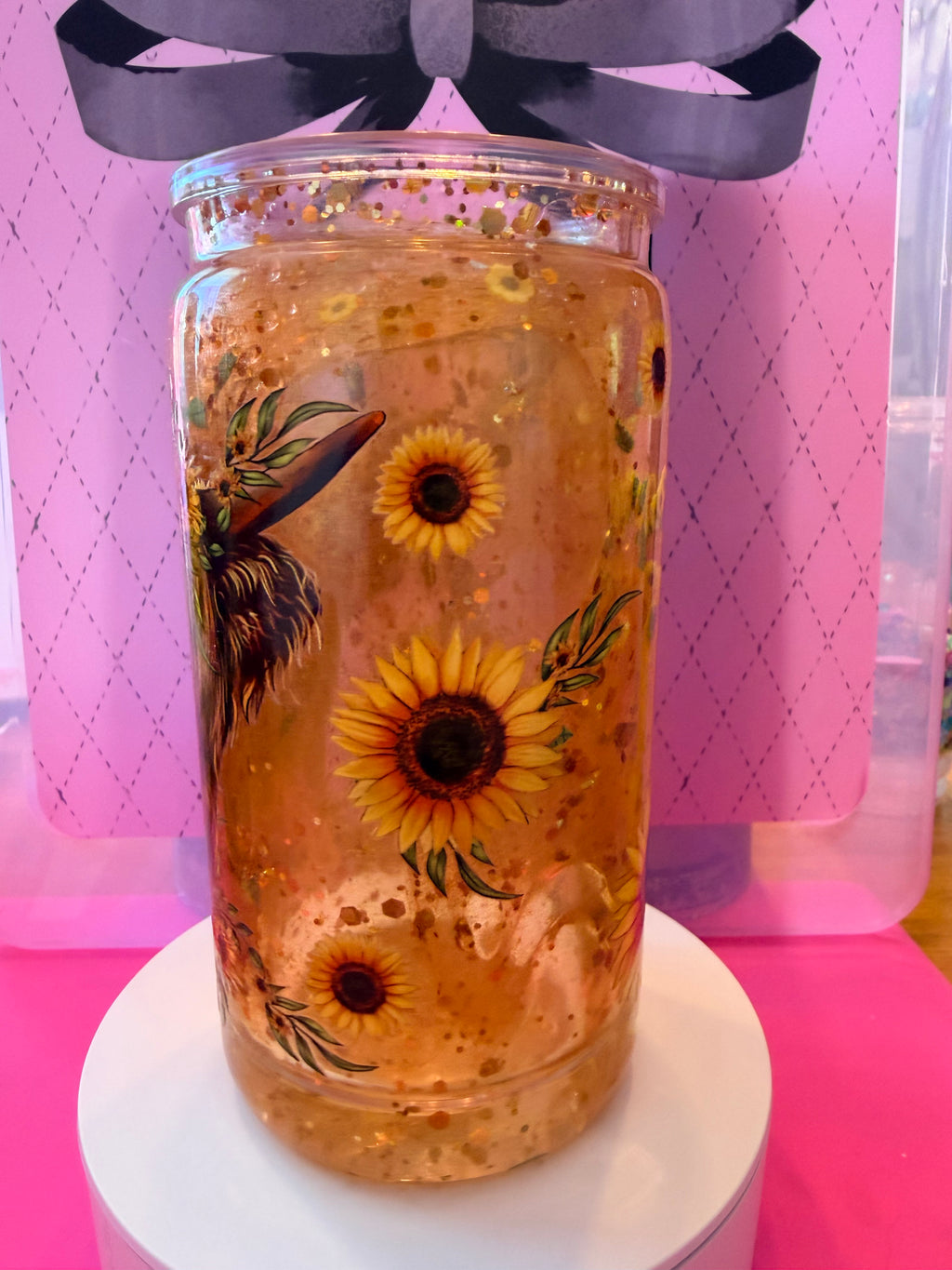 Sunflower/Cow Lava Tumbler 16 oz.
