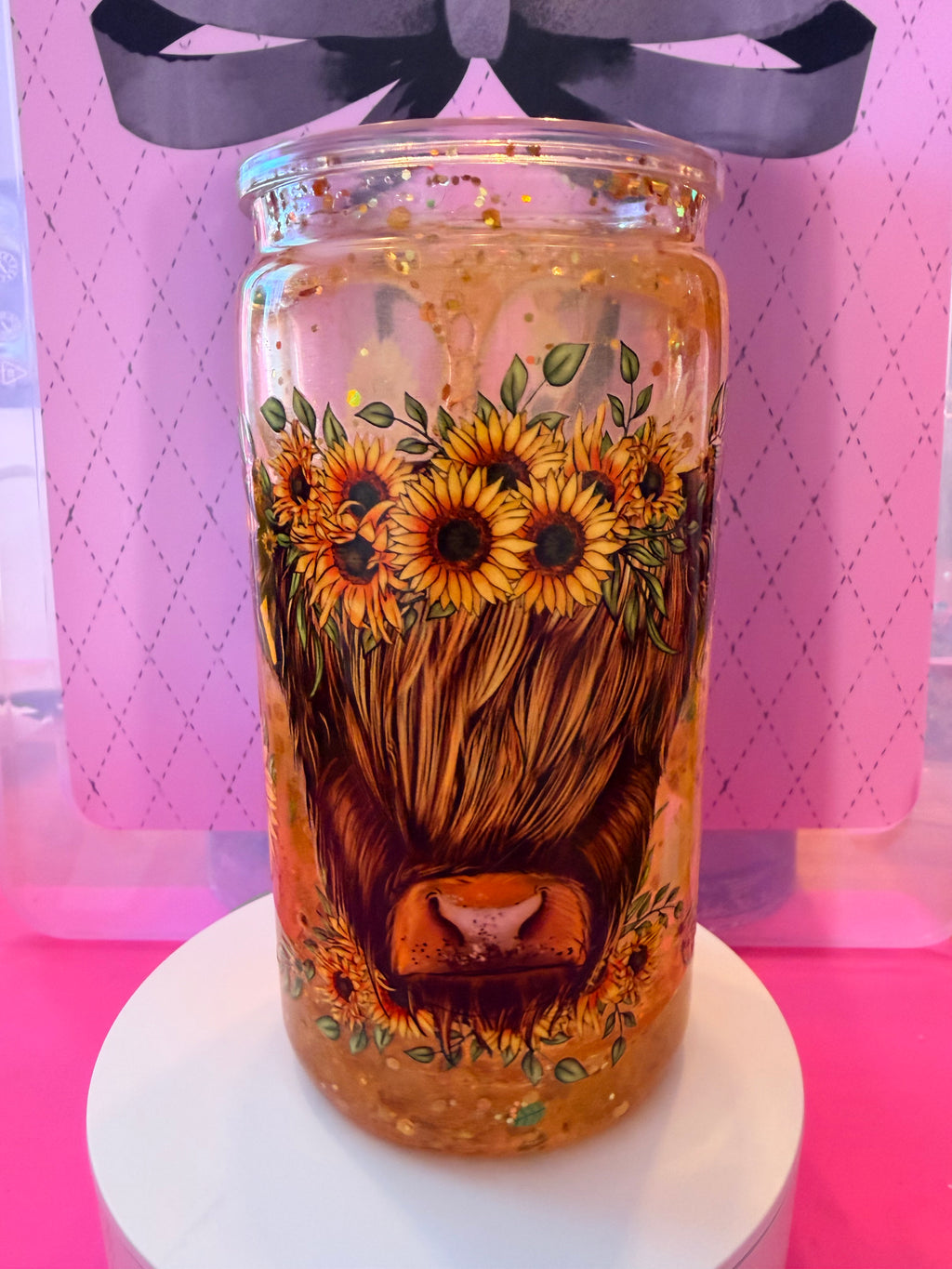Sunflower/Cow Lava Tumbler 16 oz.