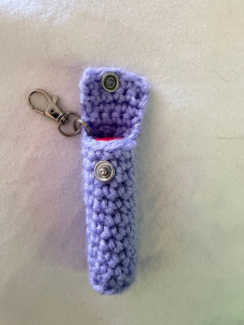 Crochet Chapstick Holder Keychain
