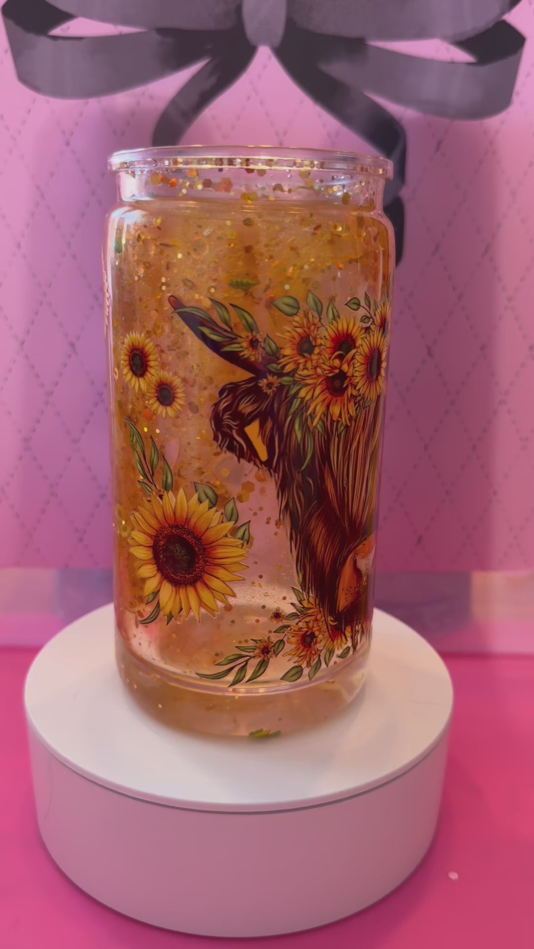 Sunflower/Cow Lava Tumbler 16 oz.